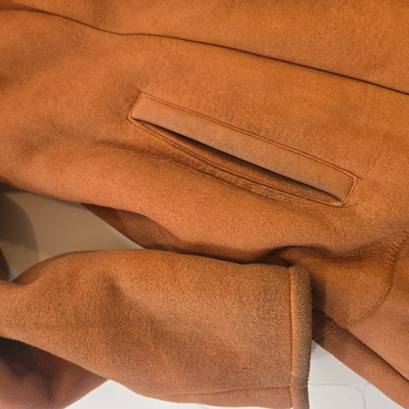 VTG Fox Fur Genuine Leather Shearling Penny Lane Coat XL Tan Brown Womens - Picture 14 of 14